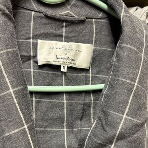 David Jensen grey checkered bathrobe size m.  For Newman Marcus